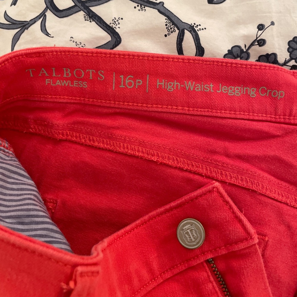 Talbots Vibrant Red High-Waist Cropped Jegging